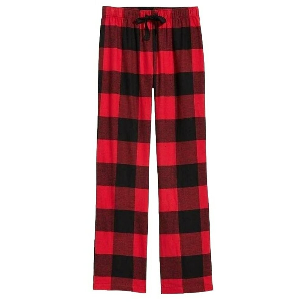 Flannel Pants Red Black Buffalo Plaid Lounge Pajamas Cozy Woman's XXL JJ3427